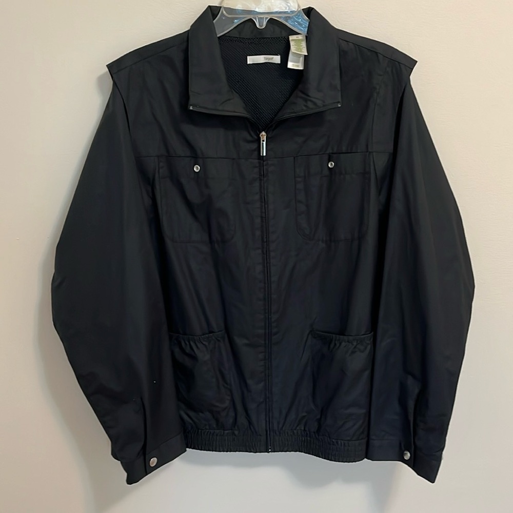 LizGolf utility jacket windbreaker vest plus size 2X black lightweight pockets